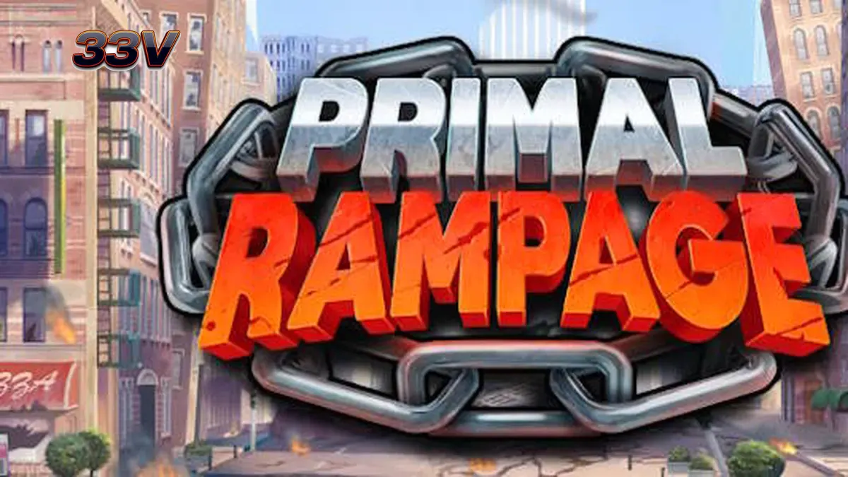 Pemandangan hutan lebat dalam slot Primal Rampage