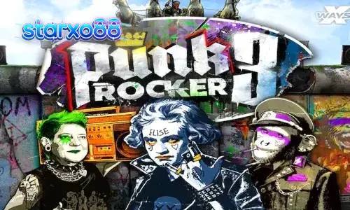Tampilan visual slot Punk Rocker 3 dengan tema grafiti Berlin yang intens